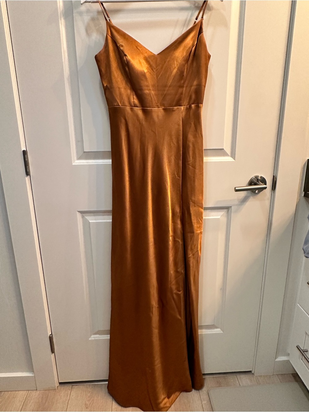 Birdy Grey Jay Dress Satin Slip Maxi Dress in Copper Bronze